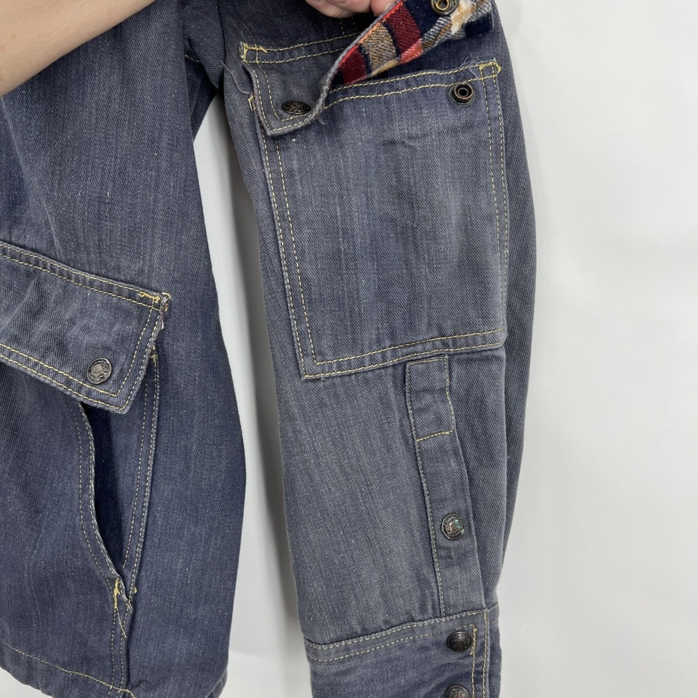 Vintage‎ Fingerhut Utility Chore Denim Jacket Flannel Collar Accent XL - Picture 8 of 12